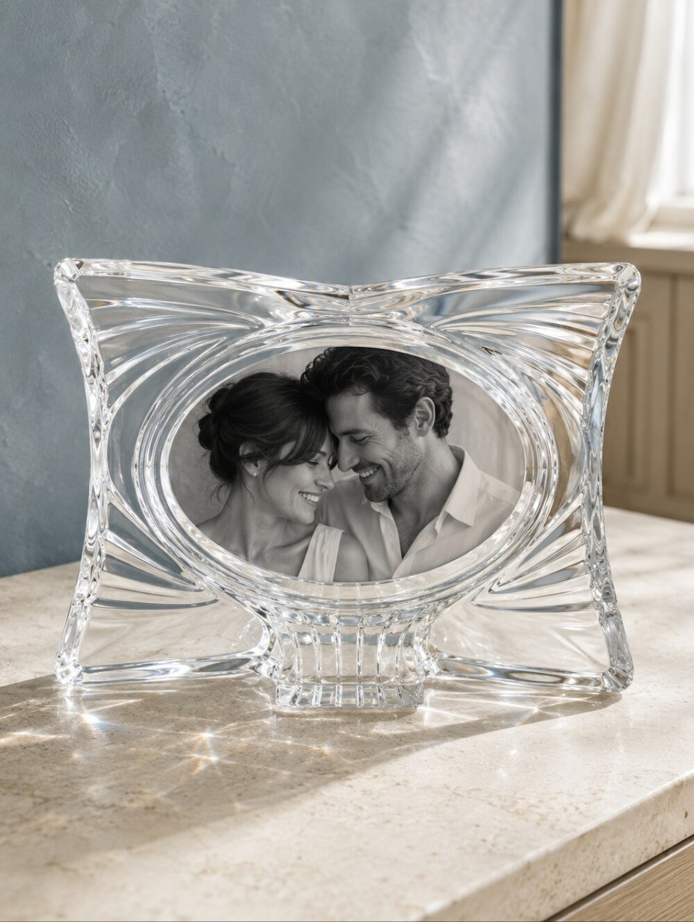 Vintage Mikasa Essence Crystal Photo Frame 4.5x3 Made in Japan w Box